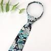 Spring Notion Boys' Cotton Floral Print Zipper Neckties in Trendy Colors, 50-Marine Medium view 2