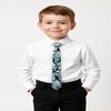 Spring Notion Boys' Cotton Floral Print Zipper Neckties in Trendy Colors, 50-Marine Medium view 3