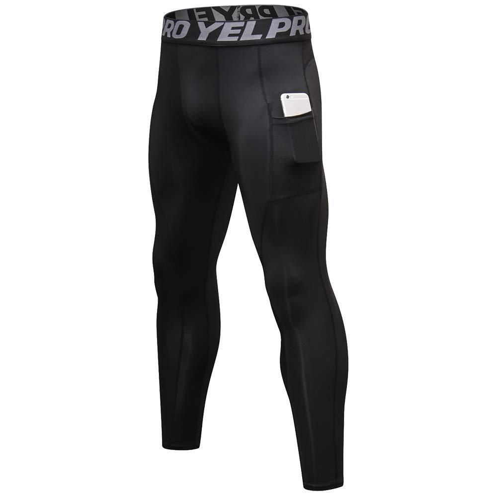 Queerier Mens Compression Pants Workout Leggings Baselayer Cool Dry Running Tights for Sports Yoga