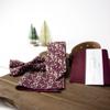 Spring Notion Boys' Cotton Floral Print Zipper Neckties in Trendy Colors, 47-Wine Small view 4