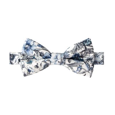 Spring Notion Boy's Cotton Floral Print Pre-tied Bow Tie, 54-Steel Blue Large