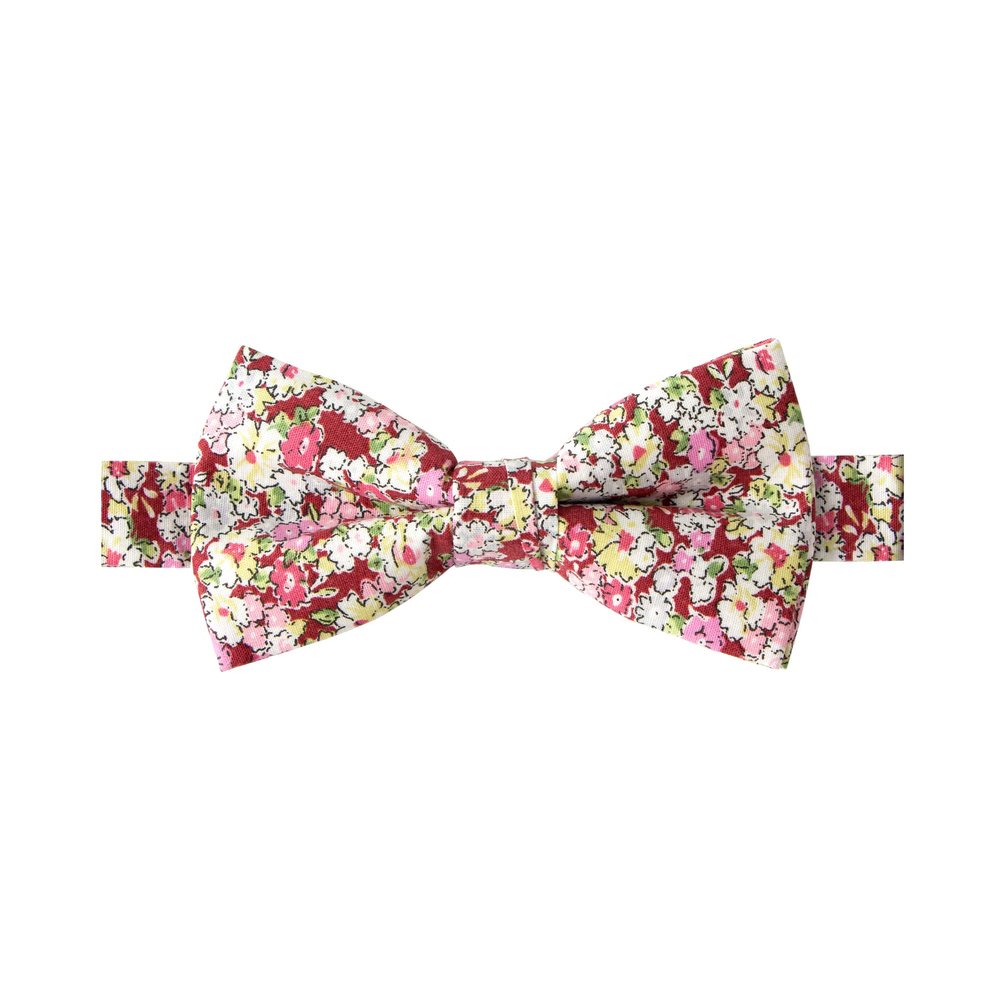 Spring Notion Boy's Cotton Floral Print Pre-tied Bow Tie, 46-Cinnamon Medium