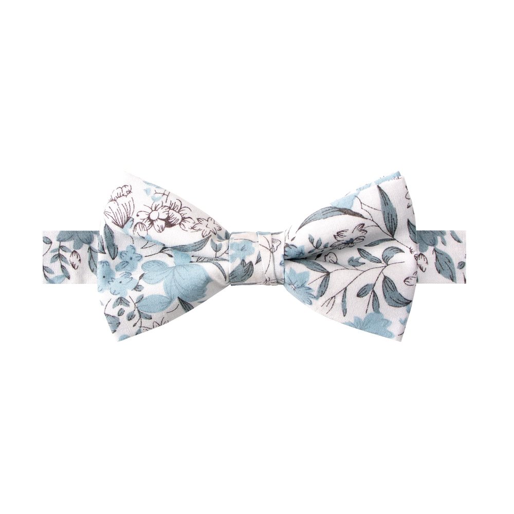 Spring Notion Boy's Cotton Floral Print Pre-tied Bow Tie, 48-Dusty Blue Small
