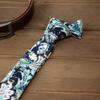Spring Notion Men's Skinny Slim Cotton Floral Print Neckties in colors matching David's Bridal, 50-Marine view 3