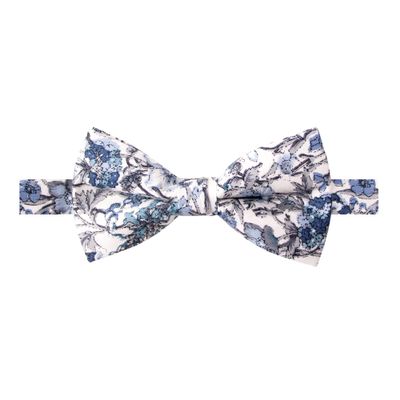 Spring Notion Men's Cotton Floral Print Pre-tied Bow Tie for Wedding Summer Party Dressy and Casual, 54-Steel Blue