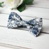 Spring Notion Men's Cotton Floral Print Pre-tied Bow Tie for Wedding Summer Party Dressy and Casual, 54-Steel Blue view 3