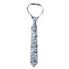 Spring Notion Boys' Cotton Floral Print Zipper Neckties in Trendy Colors, 54-Steel Blue Large view 1