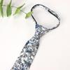 Spring Notion Boys' Cotton Floral Print Zipper Neckties in Trendy Colors, 54-Steel Blue Large view 2