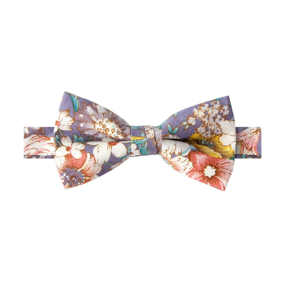 Spring Notion Boy's Cotton Floral Print Pre-tied Bow Tie, 53-Lavender Haze Medium