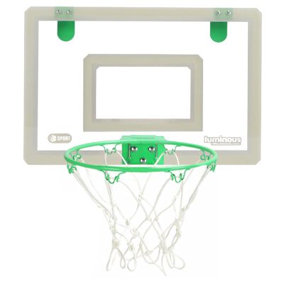 Indoor Mini Basketball Hoop, Wall-Mounted Basketball Hoop That Glows in The Dark, with 2 Balls and Complete Basketball Accessories (Size : 23.2x15.9in)