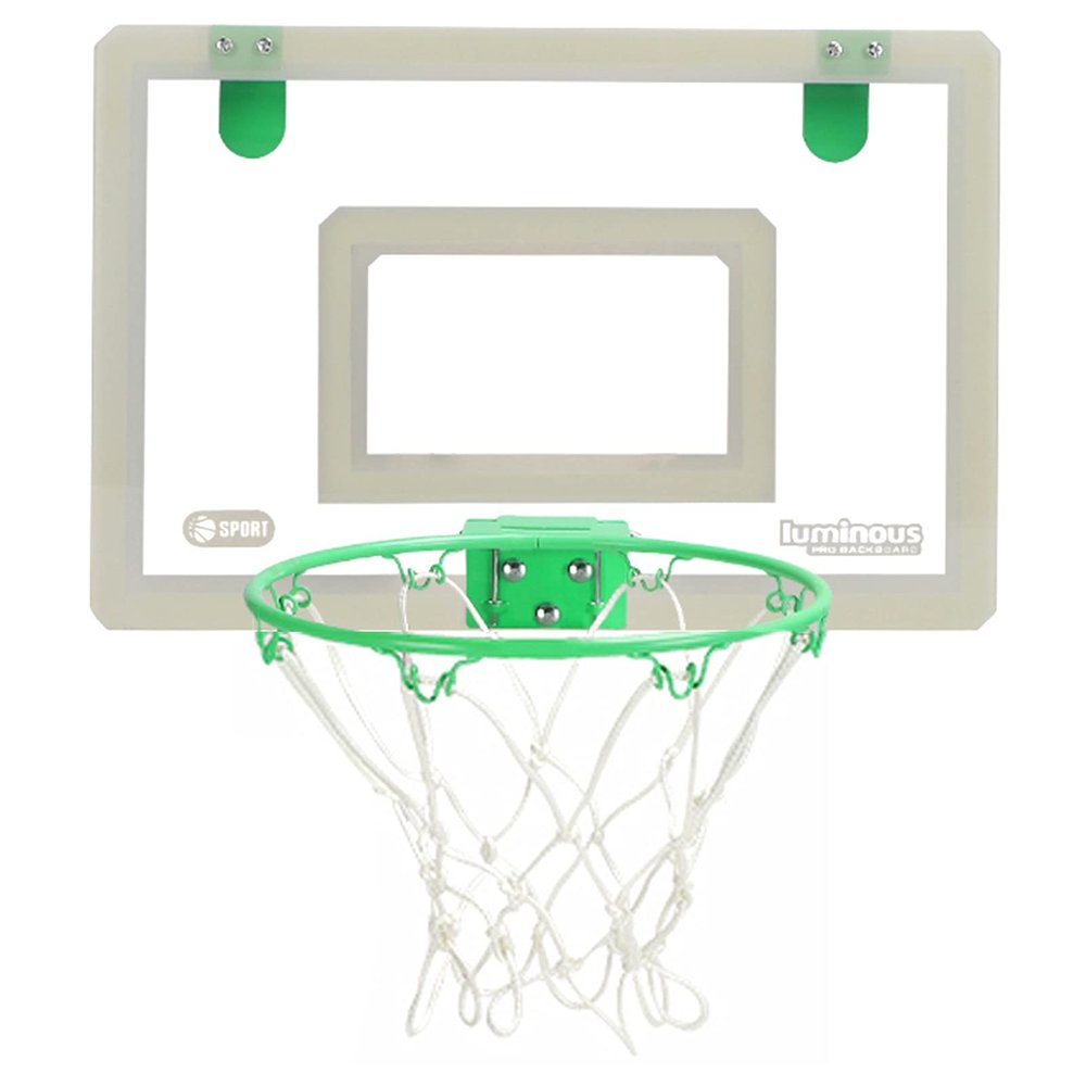 Indoor Mini Basketball Hoop, Wall-Mounted Basketball Hoop That Glows in The Dark, with 2 Balls and Complete Basketball Accessories (Size : 23.2x15.9in)