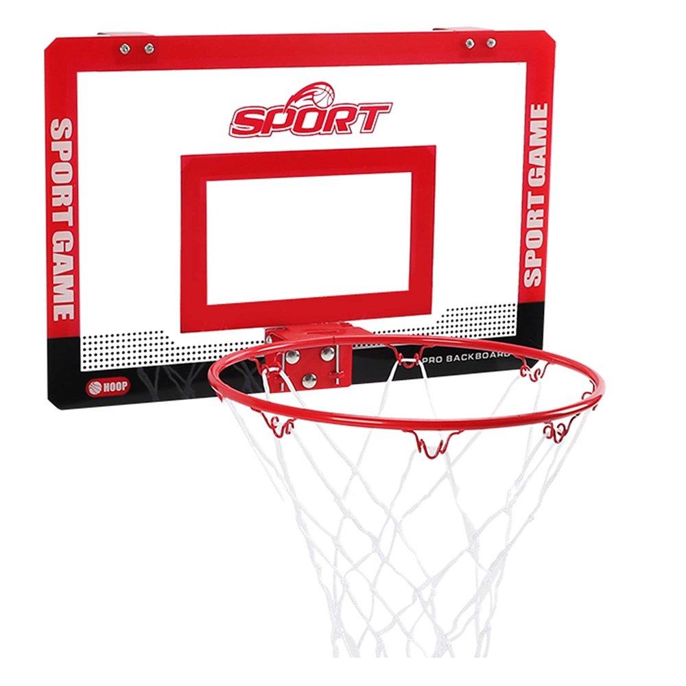 Mini Basketball Hoop Kit, Home Office Kindergarten Door Wall-Mounted Basketball Hoop, with 2 Balls and Complete Basketball Accessories (Size : 17.9x12in)