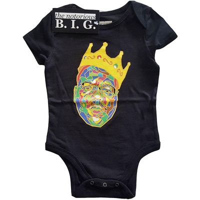 Biggie Smalls Baby Grow Crown Logo Official Black 0 to 24 Months Size XX Large (24 Months)