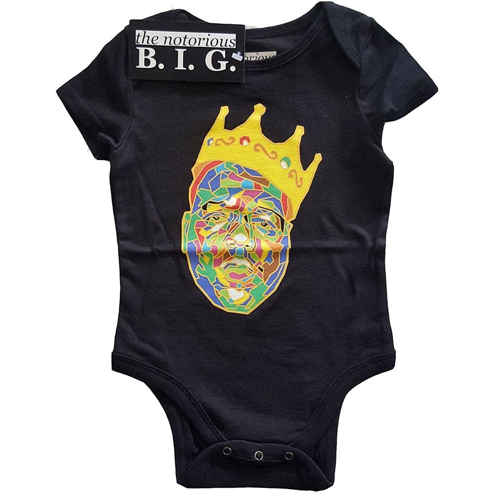 Biggie Smalls Baby Grow Crown Logo Official Black 0 to 24 Months Size XX Large (24 Months)