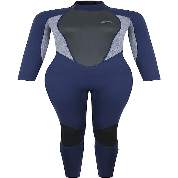 Typhoon Womens Storm3 3/2mm Backzip Wetsuit - Navy/Grey Marl 250886 8