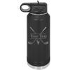 CustomGiftsNow Personalized Custom Engraved Golf Clubs Golfer Stainless Steel Double-Wall Insulated Tumbler 32-Ounce Golfing Water Bottle Customizable (Black) view 1