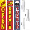 COBB PROMO Now Open Auto Repair Tune up Advertising Rectangle Boomer Feather Flags Complete Kits with 3 Flag Poles and 3 Ground Spikes view 1