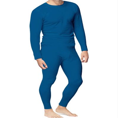Place and Street Mens Cotton Thermal Underwear Set Shirt Pants Long Johns (Royal Blue, Small)