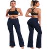 BUBBLELIME 29"/31"/33"/35"/37" 4 Styles Women's High Waist Bootcut Yoga Pants - Basic Nylon_DARKNAVY(2) S-29 Inseam view 2
