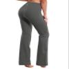 BUBBLELIME 29"/31"/33"/35"/37" 4 Styles Women's High Waist Bootcut Yoga Pants - Basic Nylon_SHADOWCHARCOAL XXL-31 Inseam(1) view 4