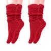 AWS/American Made Slouch Scrunch Lightweight Socks for Women Shoe Size 5 to 10 (Red - 2 Pair) view 1