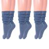 AWS/American Made Slouch Scrunch Lightweight Socks for Women Shoe Size 5 to 10 (Captains Blue - 3 Pair) view 1