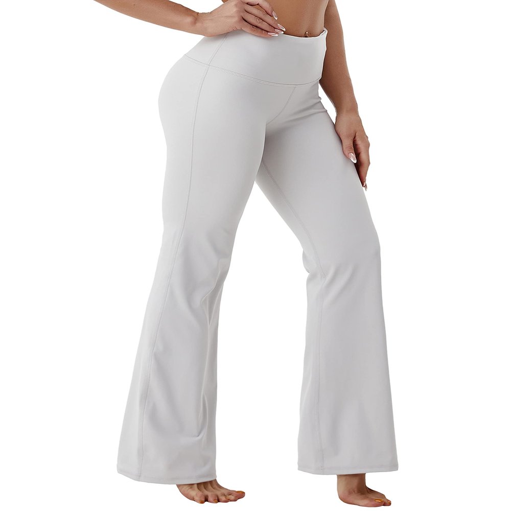 BUBBLELIME 29"/31"/33"/35"/37" 4 Styles Women's High Waist Bootcut Yoga Pants - Basic Nylon_LIGHTGRAYL-33" Inseam(2)