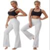 BUBBLELIME 29"/31"/33"/35"/37" 4 Styles Women's High Waist Bootcut Yoga Pants - Basic Nylon_LIGHTGRAYL-33" Inseam(2) view 3