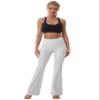 BUBBLELIME 29"/31"/33"/35"/37" 4 Styles Women's High Waist Bootcut Yoga Pants - Basic Nylon_LIGHTGRAYL-33" Inseam(2) view 4