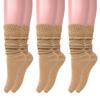 AWS/American Made Slouch Scrunch Lightweight Socks for Women Shoe Size 5 to 10 (Beige - 3 Pair) view 1