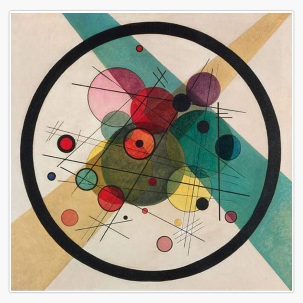 CNW Studio Kandinsky Abstract Painting Vinyl Waterproof Sticker Decal Car Laptop Wall Window Bumper Sticker 5"