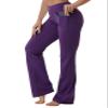 BUBBLELIME 29"/31"/33"/35" 4 Styles Women's High Waist Bootcut Yoga Pants - Out Pockets_EGGPLANTPURPLE XL-33 Inseam(1) view 1