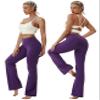 BUBBLELIME 29"/31"/33"/35" 4 Styles Women's High Waist Bootcut Yoga Pants - Out Pockets_EGGPLANTPURPLE XL-33 Inseam(1) view 3