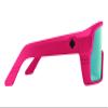 Spy Optic Monolith, Cylindrical Shield Sunglasses, Color and Contrast Enhancing Lenses, Matte Neon Pink - Happy Bronze Light Green Spectra Mirror Lenses view 3