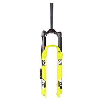 Jejy Air Front Fork Mountain Bike 26/27.5/29" Shock Absorber Aluminum Alloy Suspension Forks Disk Brakes MTB 26 Inch Threadless Steerer (Color : Straight Remote Lockout, Size : 26)