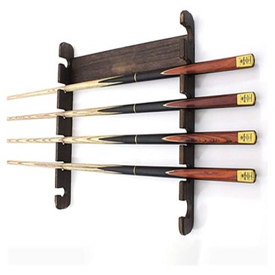 LSR 6 Pool Cue Rack,Modern Pool Stick Holder Wall Mounted Horizontal Wooden Pool Billiard Stick for Billiard Room or Club (Cue Rack Only) (Color : Brown)