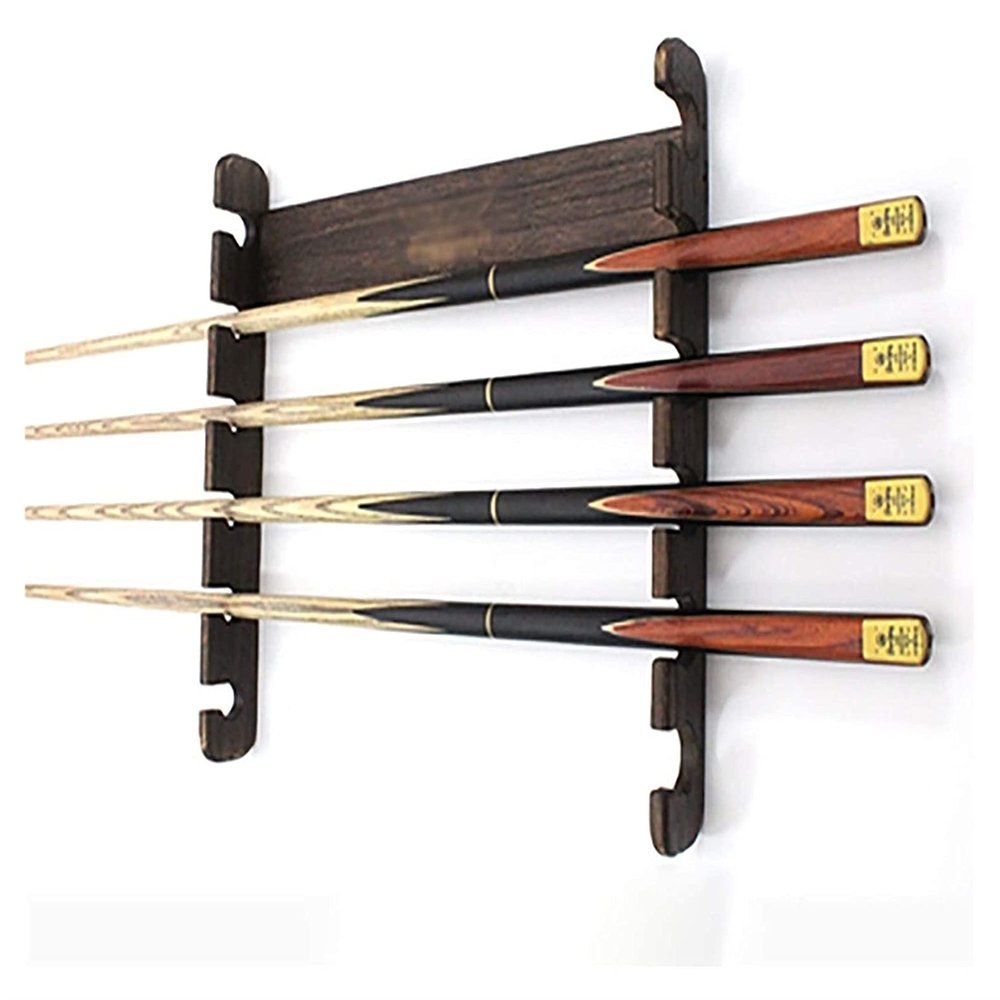 LSR 6 Pool Cue Rack,Modern Pool Stick Holder Wall Mounted Horizontal Wooden Pool Billiard Stick for Billiard Room or Club (Cue Rack Only) (Color : Brown)