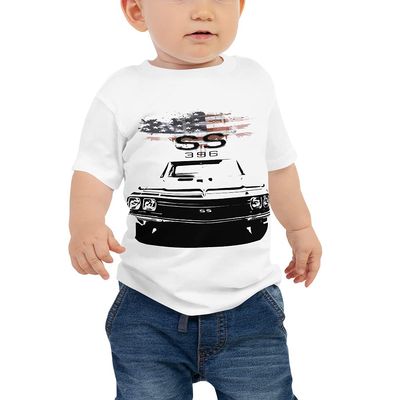 1968 Chevy Chevelle SS American Classic Car Baby Jersey Short Sleeve Tee White