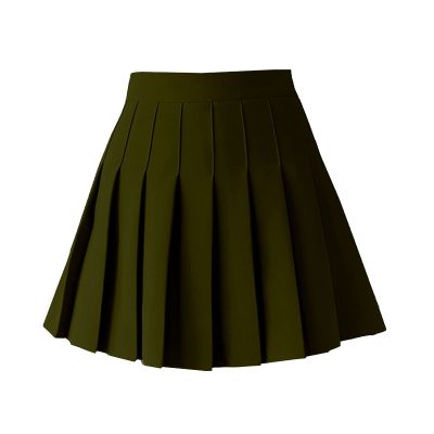 TONCHENGSD Women's High Waist Pleated Mini Skirt(ArmyGreen, XS)