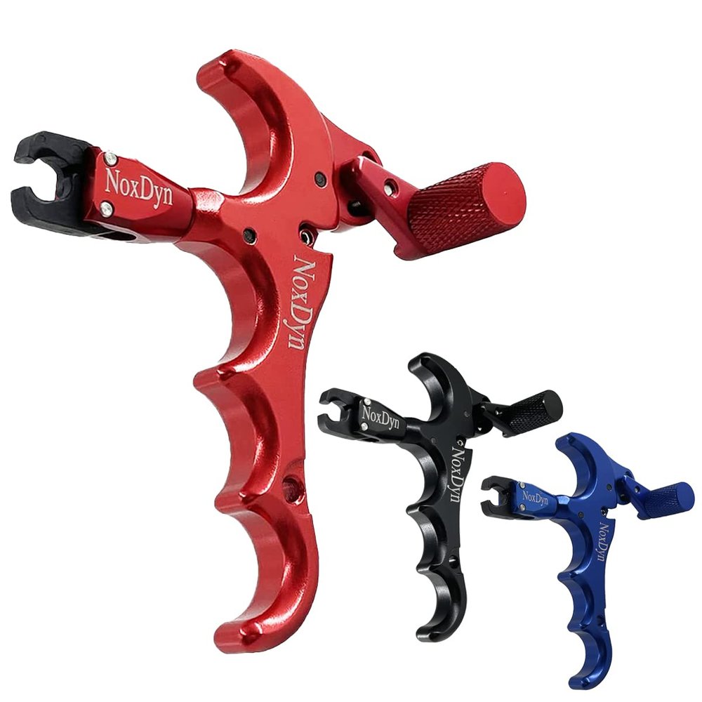NoxDyn Archery Compound Bow Release 360 Rotatable Thumb Release for Hunting Accessories (Red)