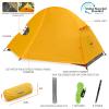 KAZOO Waterproof Backpacking Tent Ultralight 1 Person Lightweight Camping Tents 1 People Hiking Tents Aluminum Frame Double Layer (Eco-Friendly Fabric) (Bright Yellow) view 2
