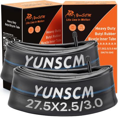 2 PCS 27.5" Heavy Duty Fat Tire Tubes 27.5 X 2.50/3.0 AV32MM Schrader Valve 64/76-584 Inner Tubes 27.5" Bicycle Tubes Compatible with 27.5x2.5 27.5x2.60 27.5x2.80 27.5x3.0 Bike Tire Tubes