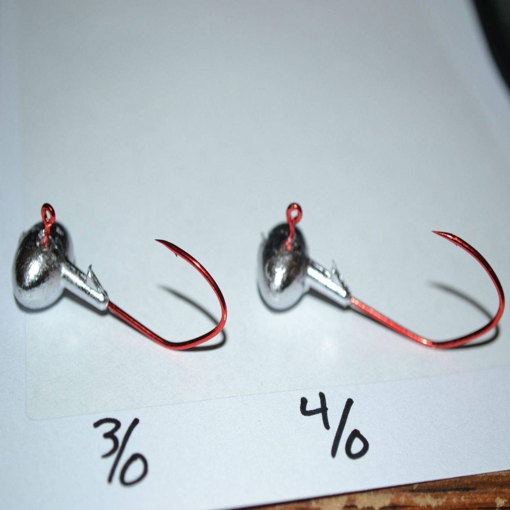 3/8 Football jig Heads 3/0 RED Sickle Hook 25 pk bass Walleye