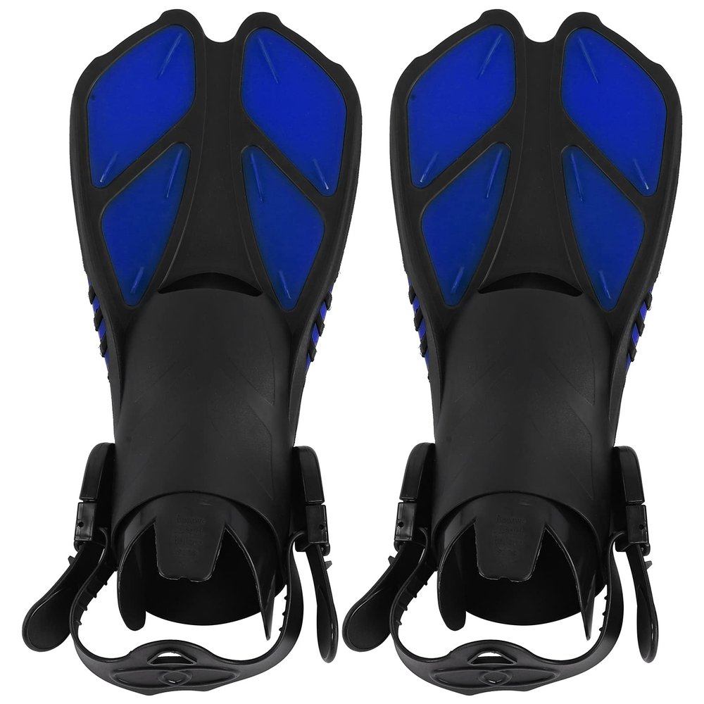 1 Pair Swimming Fins Adjustable Diving Flippers Open Heel Long Snorkeling Flippers Dive Fins(MD)