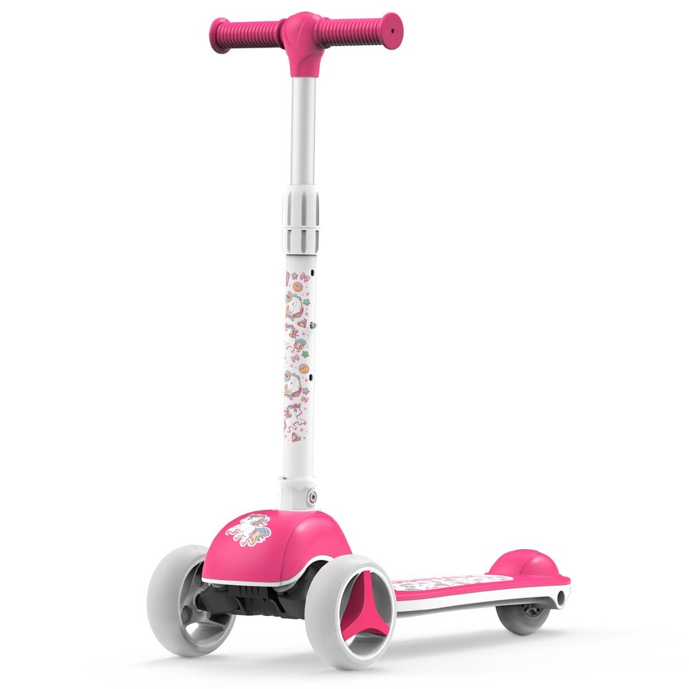 Toddler Scooters for Kids 3-5/5-7/8-12 Years Old, Girl's Foldable 3 Wheel Scooter for Kids Ages 6-12 with Adjustable Heights and Light Up LED Wheels