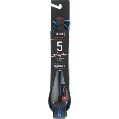 Ocean & Earth One XT Slimline Lightweight Comp Blue Surfboard Leash - 5'