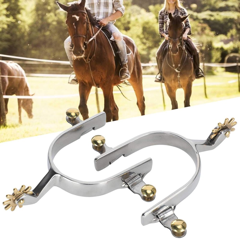 Roping Spur, West Rustproof Hunt Spur, for Men Women Equestrian Racecourse