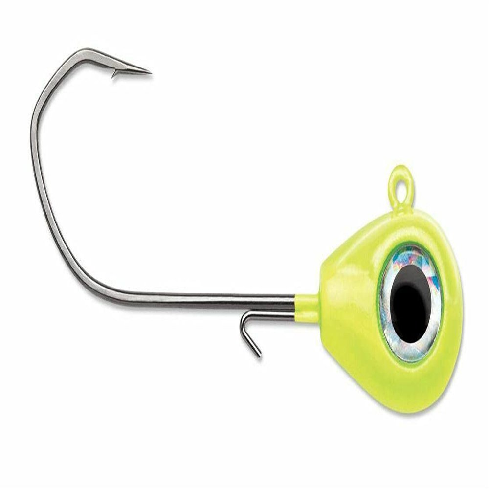 VMC SLJ Sleek Jig 1/2 oz - Chartreuse - Pack of 4 Jig Heads