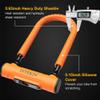 INTEKIN Bike U Lock Heavy Duty Bike Lock Bicycle Lock, 16mm U Lock and 5ft Length Security Cable with Sturdy Mounting Bracket for Bicycle, Motorcycle and More, Orange, Small view 2