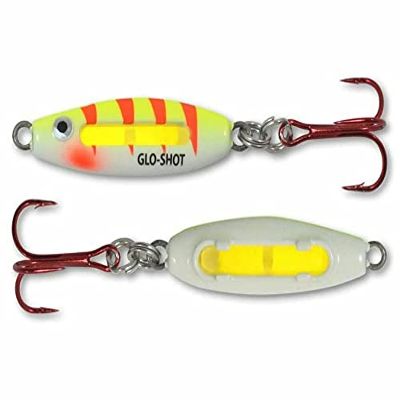 Northland Tackle Glo-Shot Fire-Belly Spoon - UV Electric Perch - 1/8 oz Ice Lure